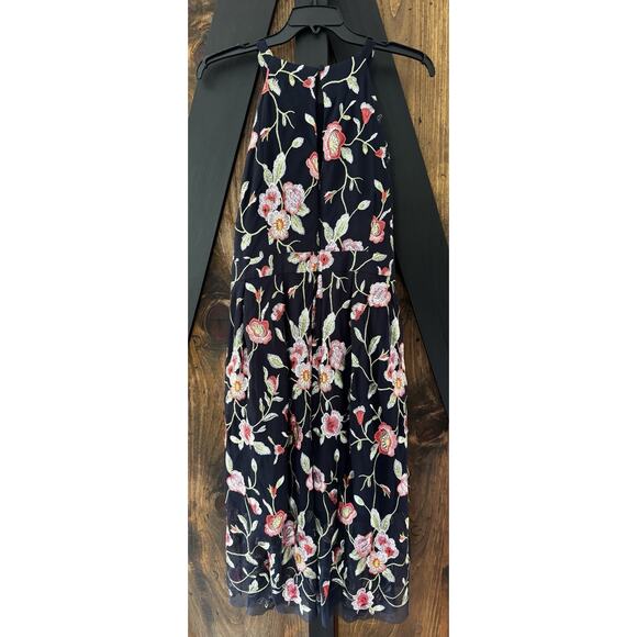 Vince Camuto Plus Size 18W Floral Embroidered Mesh Halter Dress Wedding Guest - Picture 3 of 9